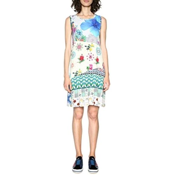 Desigual Women's Malena Sleeveless Summer Midi Dress sz XL Y2K Beach - Picture 1 of 9